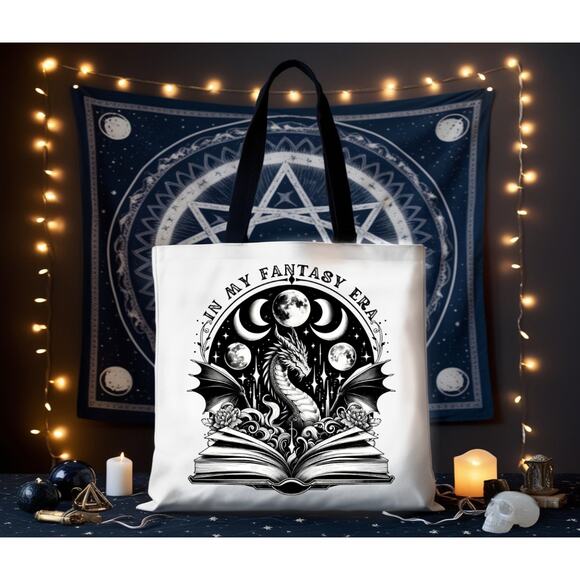 In My Fantasy Era Large Tote Bag for Readers, Book Lovers - Picture 3 of 3